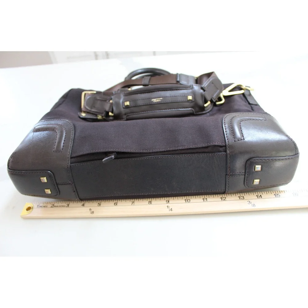Tumi 73232 Georgetown Forest Briefcase Brown Ballistic Nylon Leather Trim